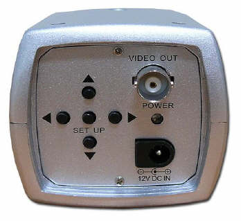 Telecamera CCD Sony SuperHad: particolare dei comandi sul  retro