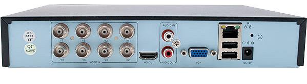 DVR registratore HD 8 canali multistandard: 8 ingressi video + audio