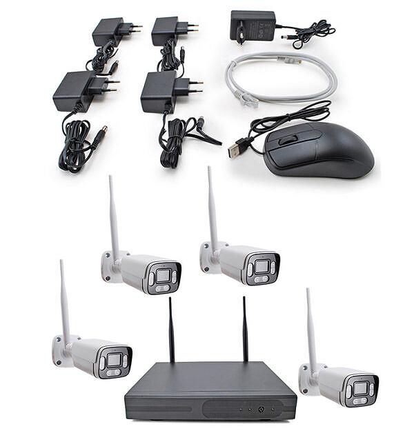 Kit videosorveglianza completo 4 telecamere wireless + videoregistratore