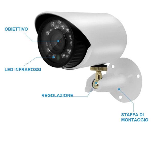 Telecamera 2 Mpx per kit videosorveglianza