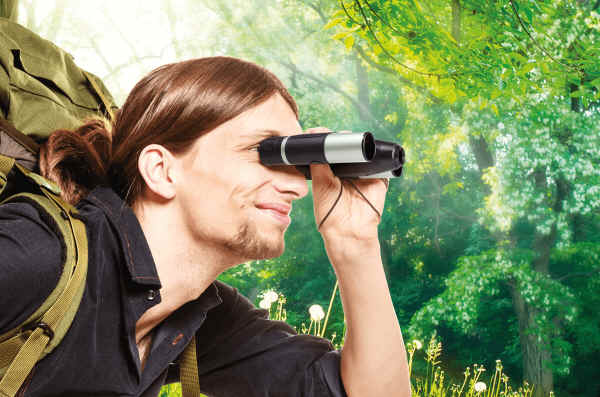Binocoli con telecamera e registratore per birdwatching e turismo