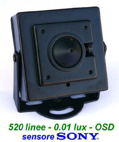 Microtelecamera alta risoluzione sensore Sony 520 linee