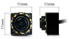 Microcamera con led luminosi, dimensioni 11x11 mm