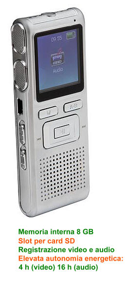 Microtelecamera con videoregistratore SD + Voice recorder