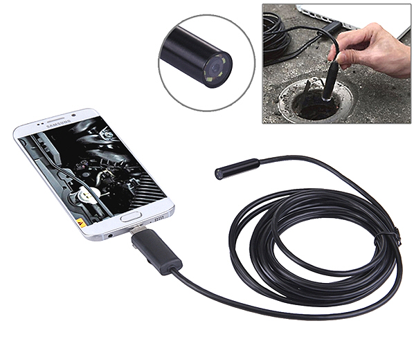 Microtelecamera endoscopica per videoispezioni USB Android cavo 10 metri: come funziona