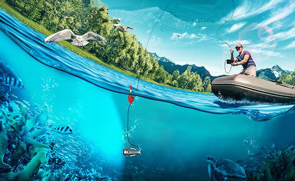 Telecamera per canna da pesca con galleggiante