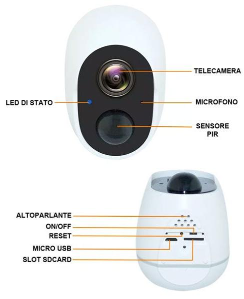 Telecamera WIFI infrarossi con registratore SD motion detection - Audio bidirezionale