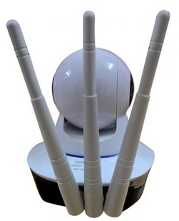 Telecamera WIFI infrarossi movimento orizzontale verticale: 3 antenne e slot SD