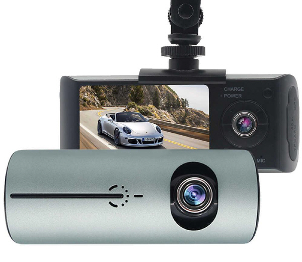 Doppia telecamera per auto e camper con registratore e GPS