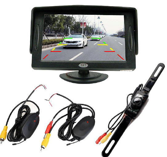 Telecamera retromarcia wireless + monitor LCD 4.4 pollici 16:9