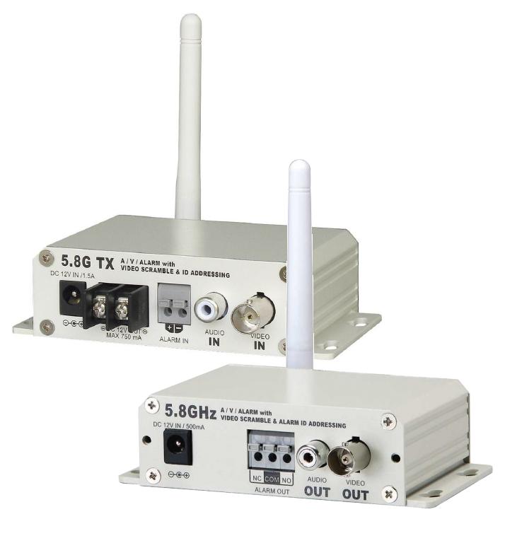 Trasmettitore + ricevitore video audio 5.8 GHz 1 Watt professionale