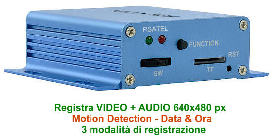 Videoregistratore SD motion detection 12 volt